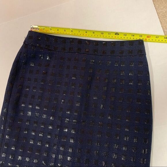 Banana republic Navy blue black check print Pencil skirt work career office - Picture 11 of 14